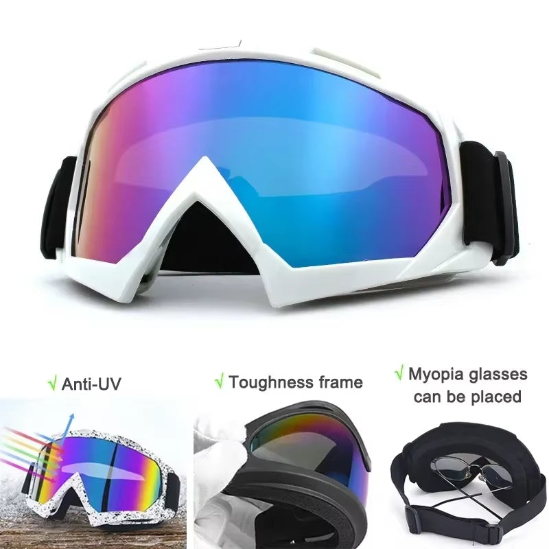Protective Glasses Motorcycle Helmet Outdoor Sports Windproof Dustproof Eye Glasses Ski Snowboard Goggles Motocross Riot Control
